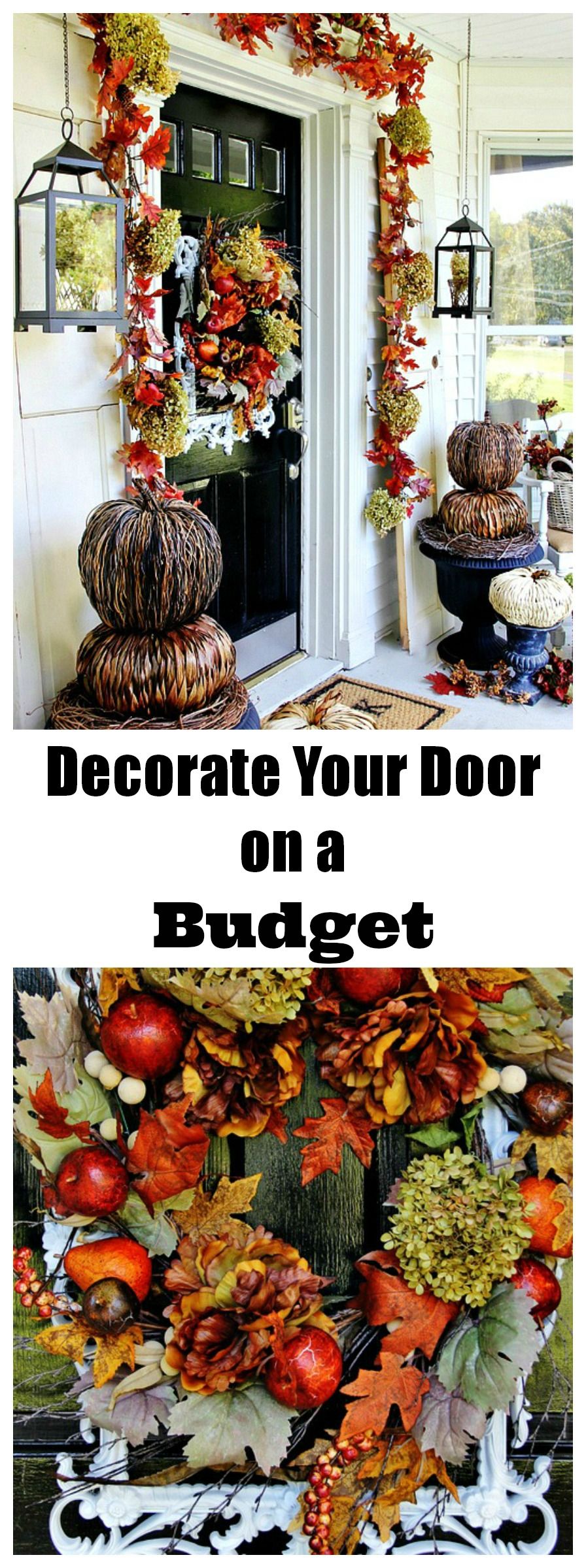 Looking for easy budget ideas for decorating the front door. Make ...