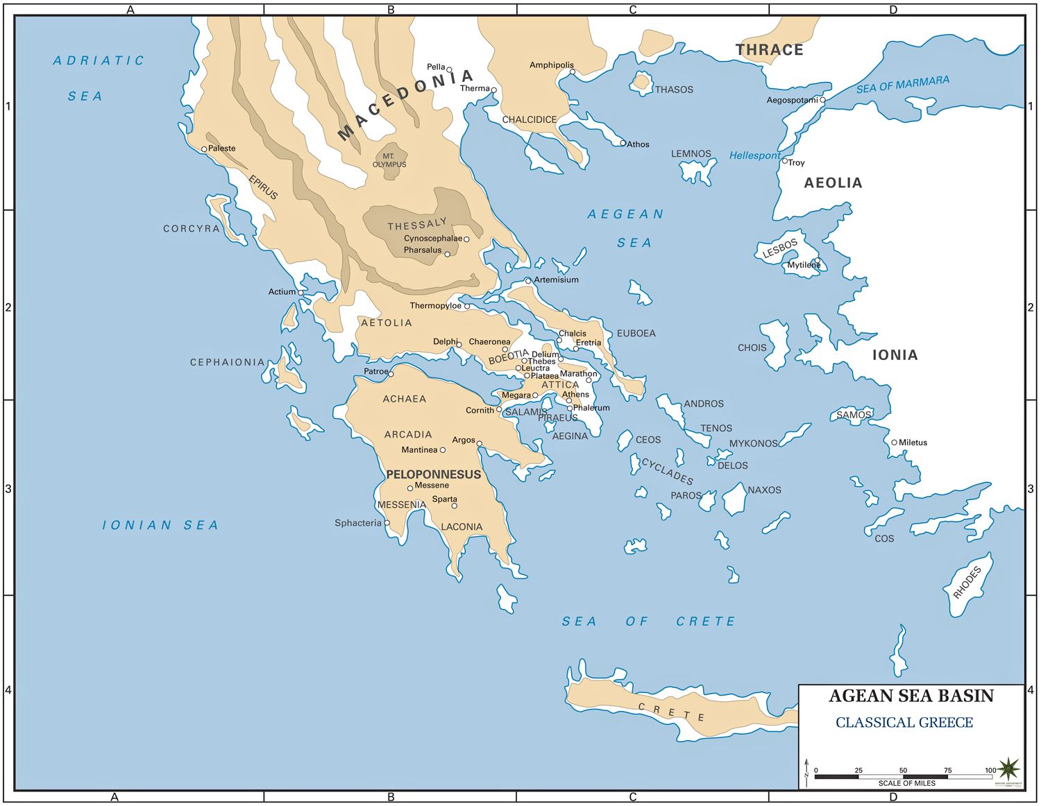 Ancient Greece Map - Atra