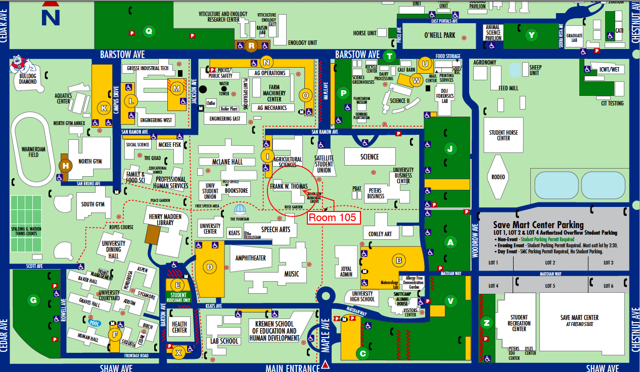 Fresno State Campus Map - United States Map