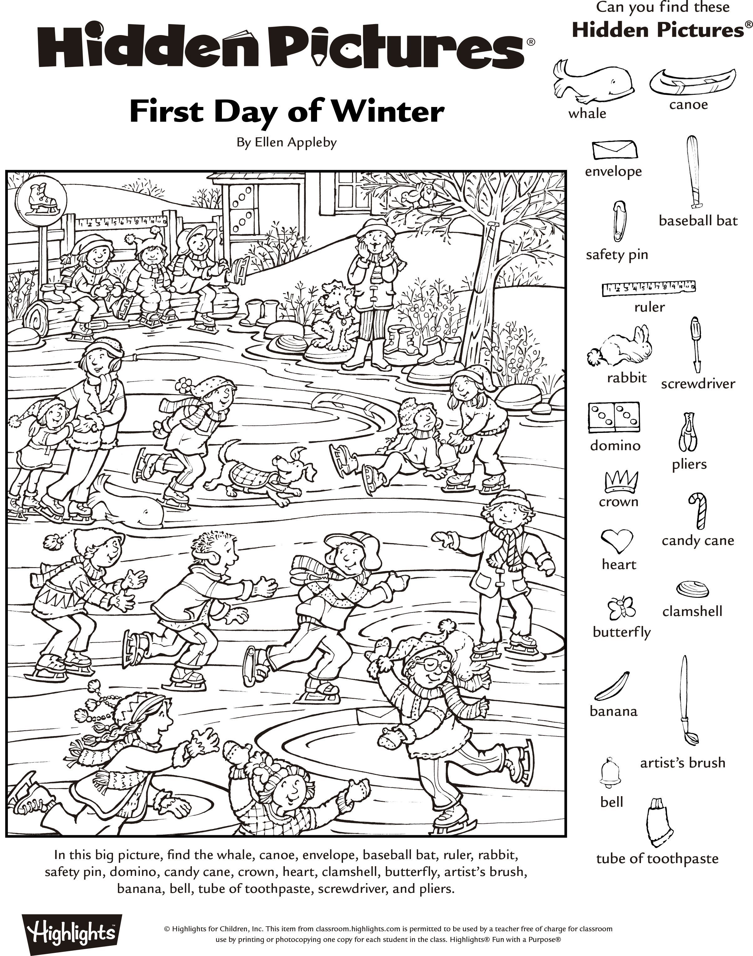 Hidden Picture Worksheet Pdf | Highlights Hidden Pictures Winter ...