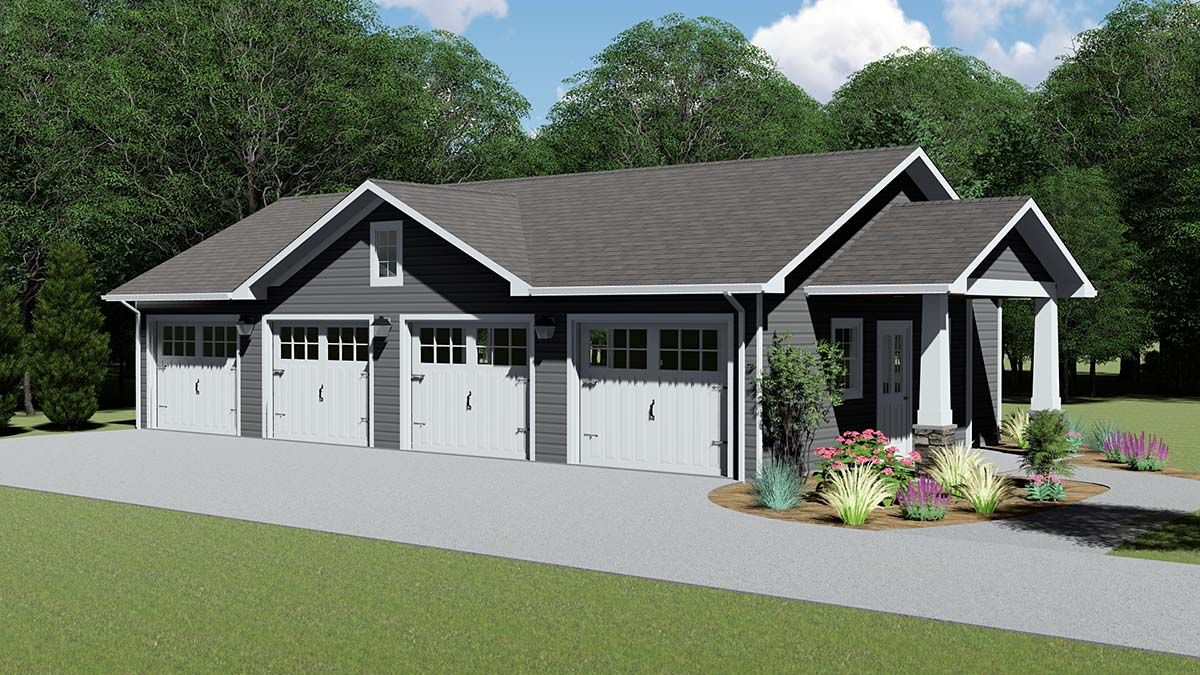 4 Car Garage Plan Number 50608 Modern farmhouse plans, Garage plan, Craftsman house plan