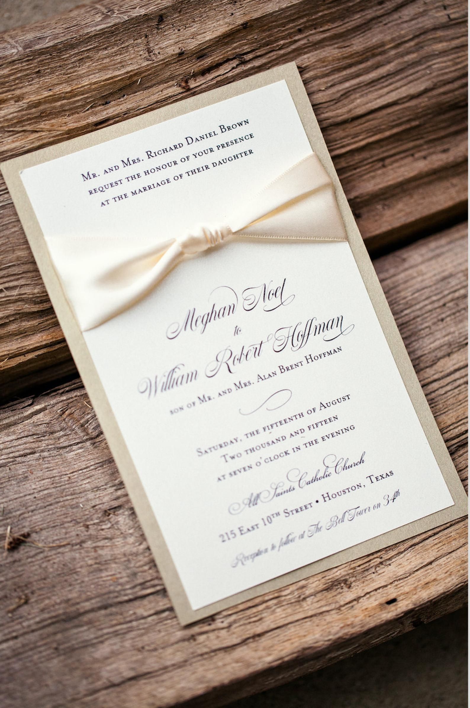 2-Layer Classic Wedding Invitation with Ribbon Layered | Etsy | Wedding ...