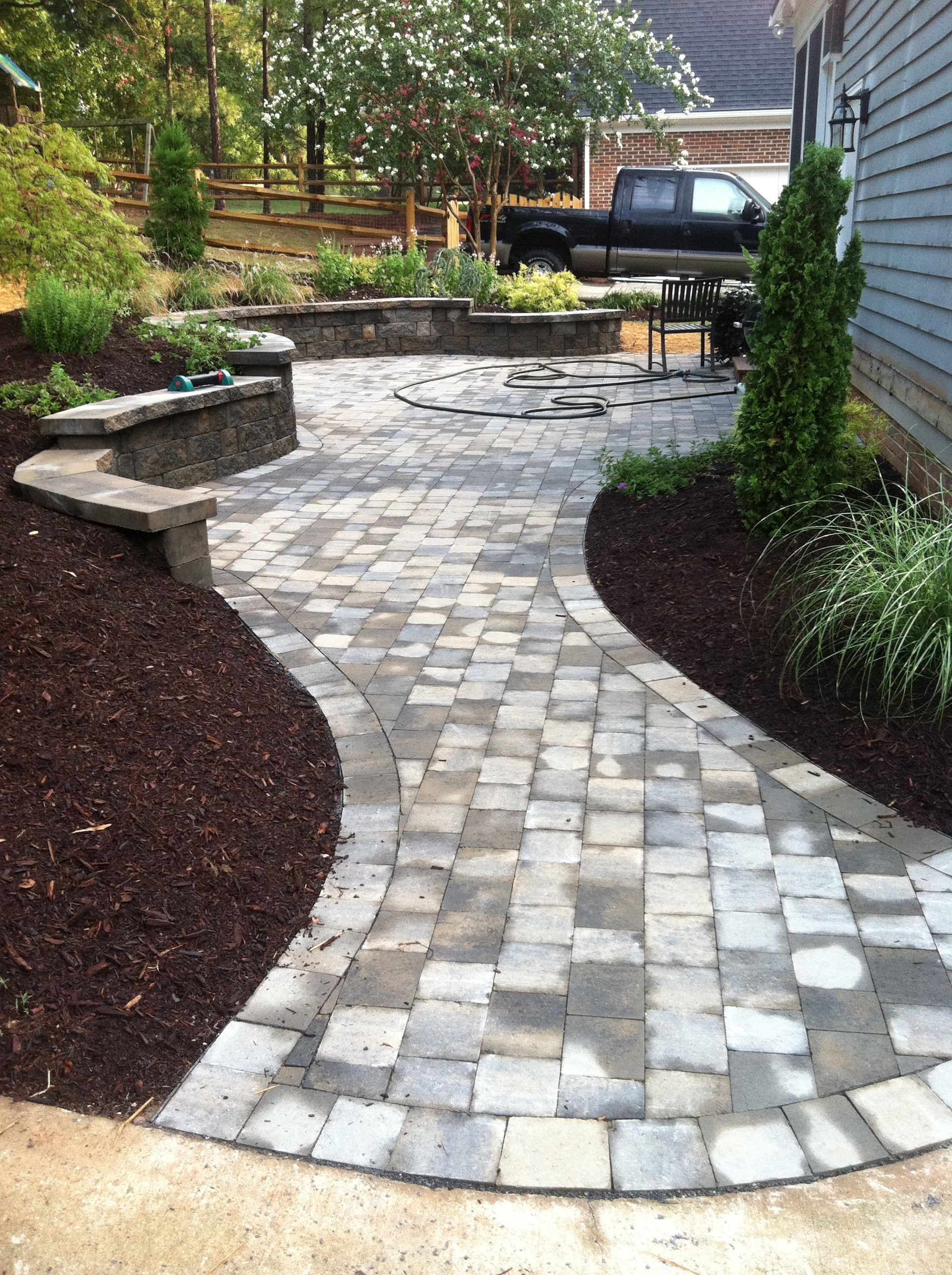 Paver Patio/Walkway | Walkway landscaping, Backyard landscaping, Garden ...