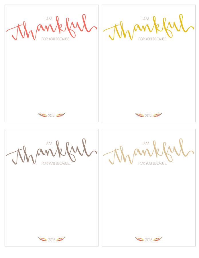 I'm Thankful for You - Free Printable