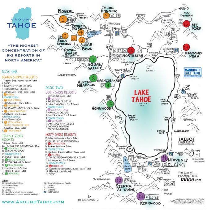 Lake Tahoe Resorts Map - Utah Map