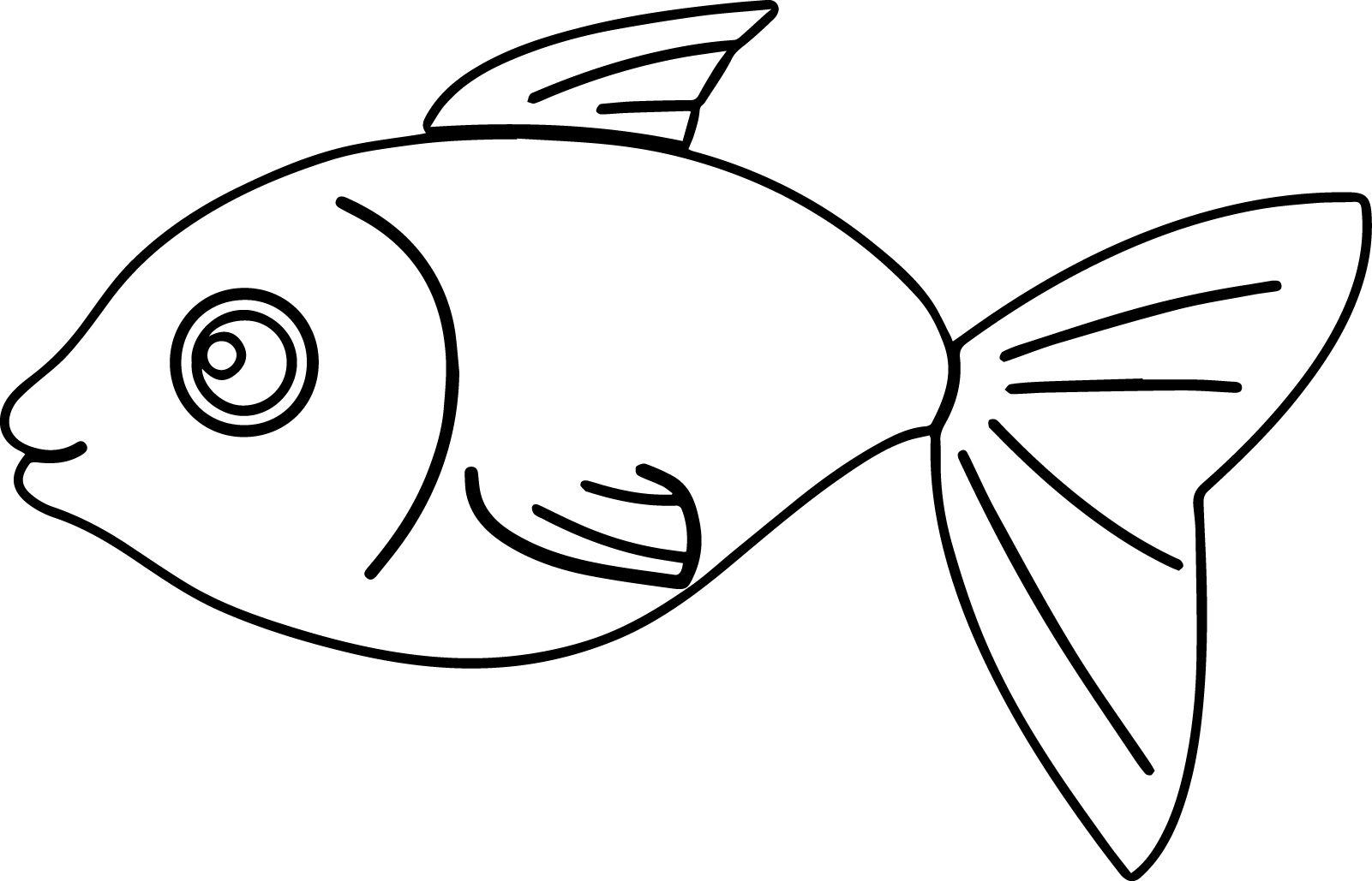 Coloring Cartoon Fish Drawing - kidsworksheetfun