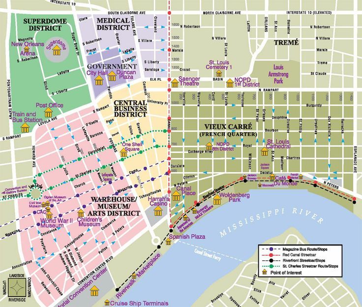 Printable Tourist Map Of New Orleans