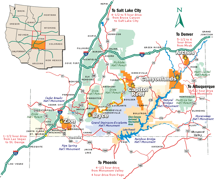 Printable Map Of Southern Utah National Parks