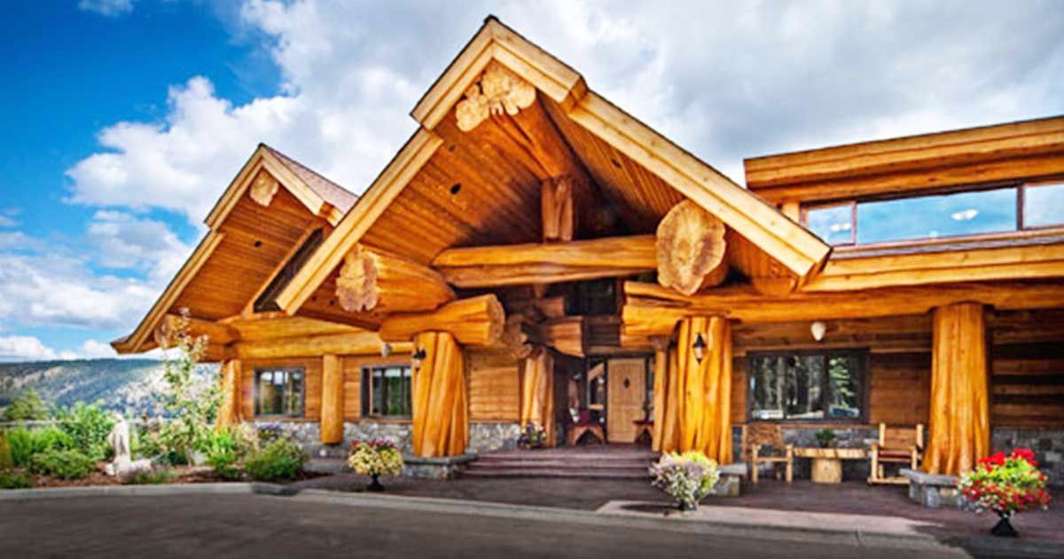 Enter this imposing cedar log home – every room is unlike anything you