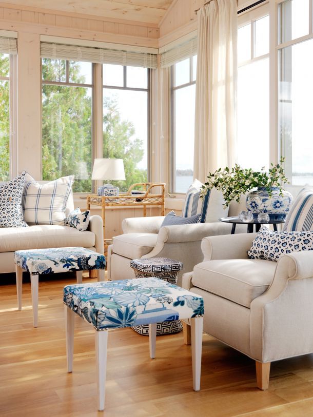 Living Room Corner Seating Area Coastal Style Decorating