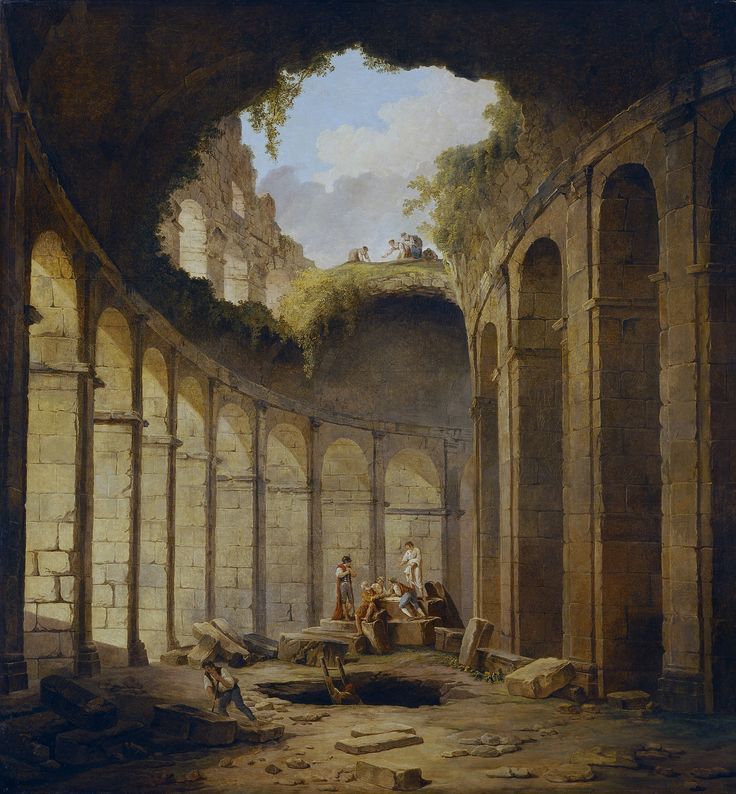 Inside the ruins of the Colosseum painting by Hubert