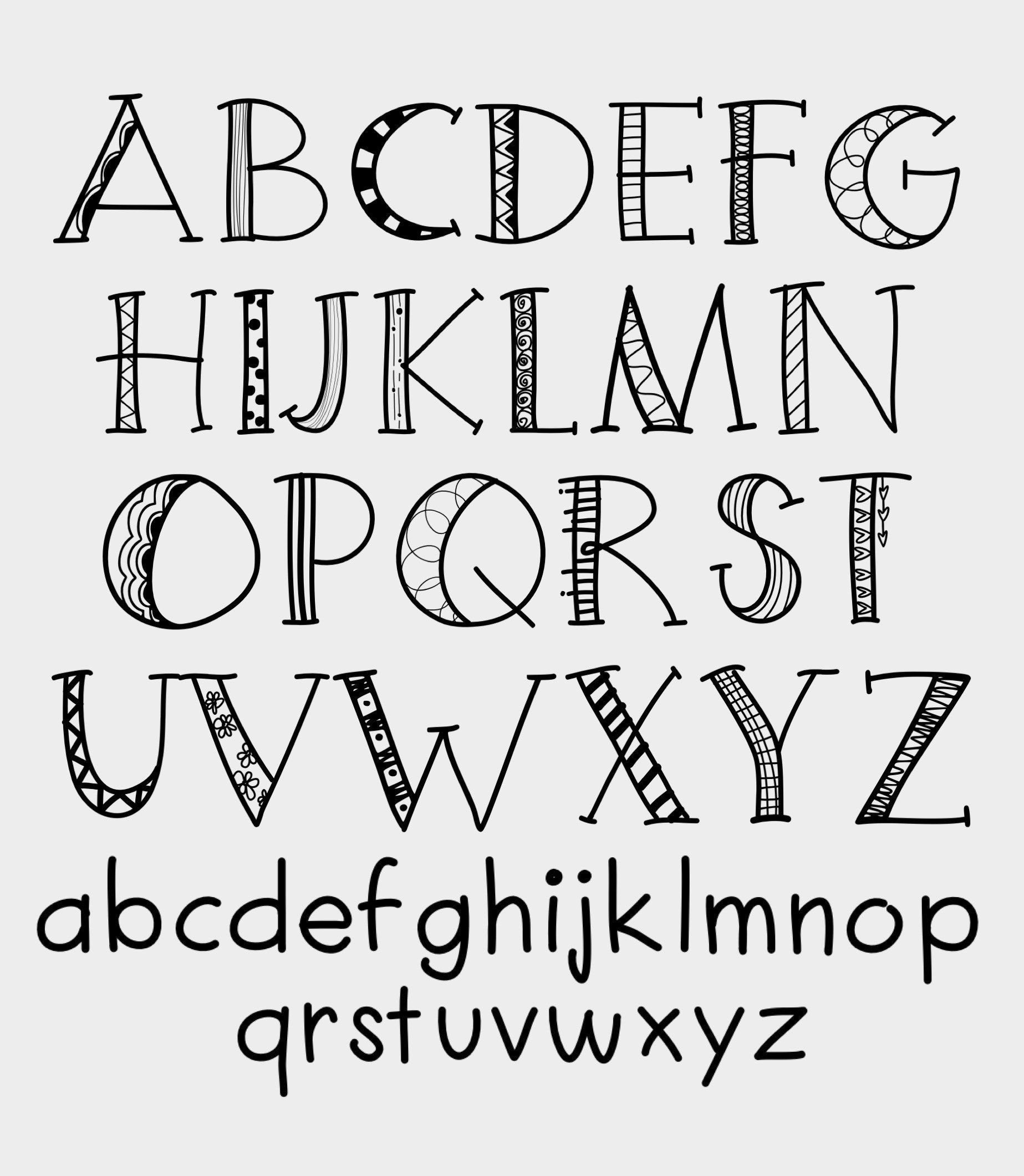 Free Printables and Fonts – 1Arthouse Doodle Fonts, Doodle Lettering ...