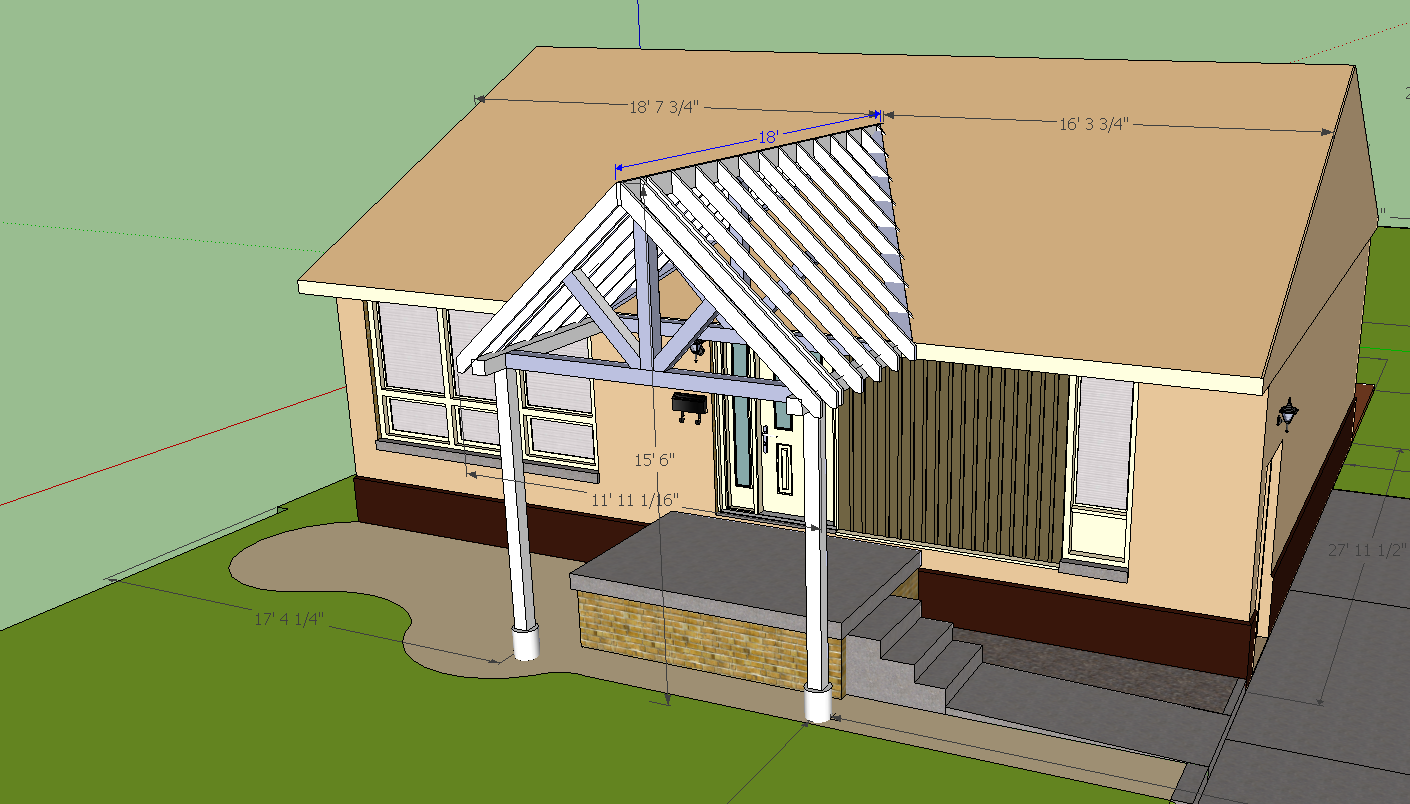 Building A Gable End Porch Cover. Tying Into Existing Roof - Building ...