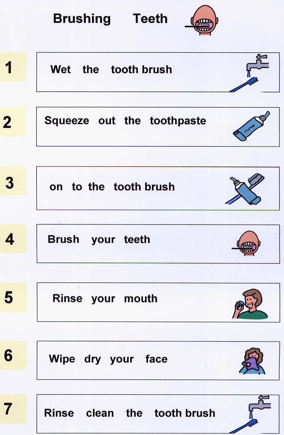 Brushing Teeth Sequencing Worksheets