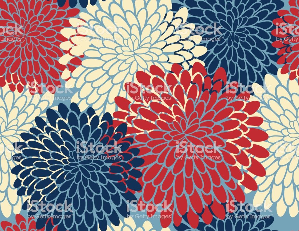 Stylish Chrysanthemum Seamless pattern in bright colors. | Seamless ...