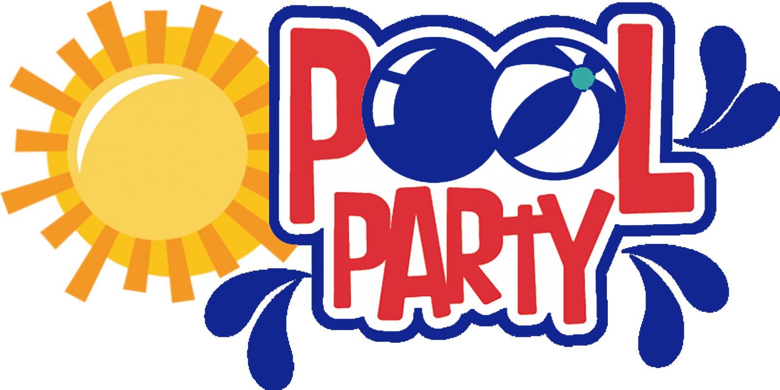 Pool Party Logo Png - (1600x800) Png Clipart Download. ClipartMax.com ...