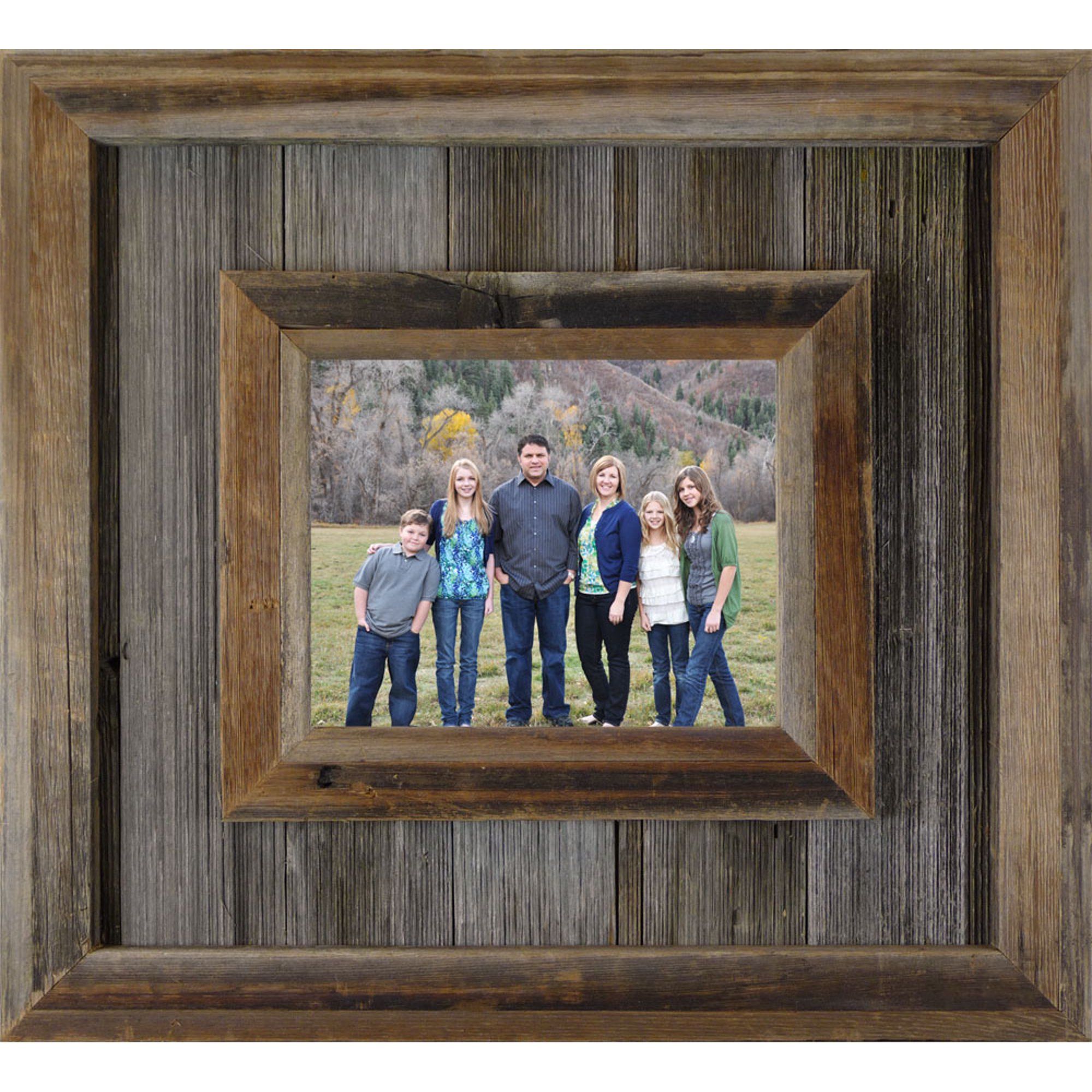 Extra Large Reclaimed Barn Wood Picture Frame, Rustic Farmhouse Durango