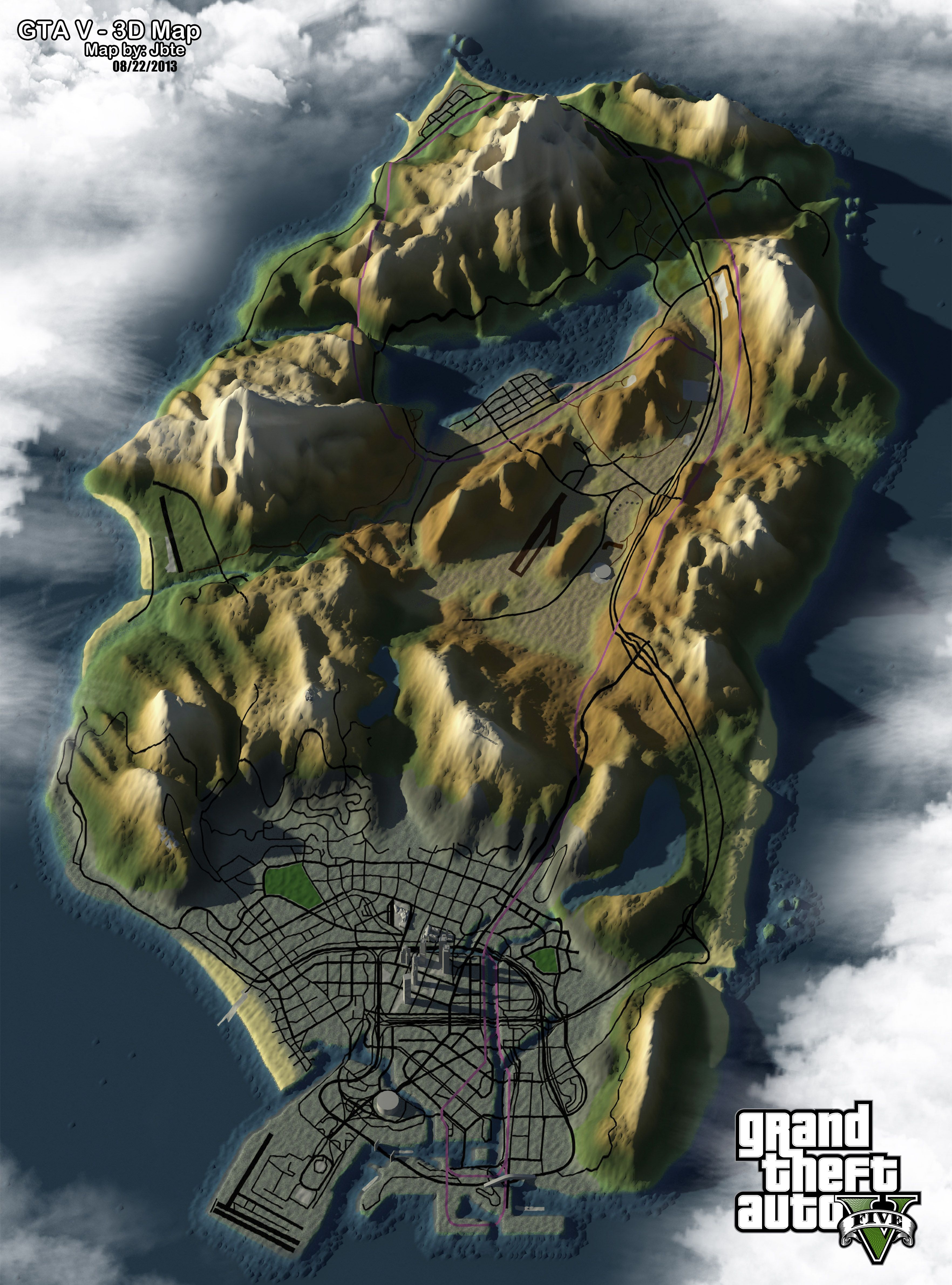 Topography of GTA V San Andreas | San andreas, Topographic map, Topography