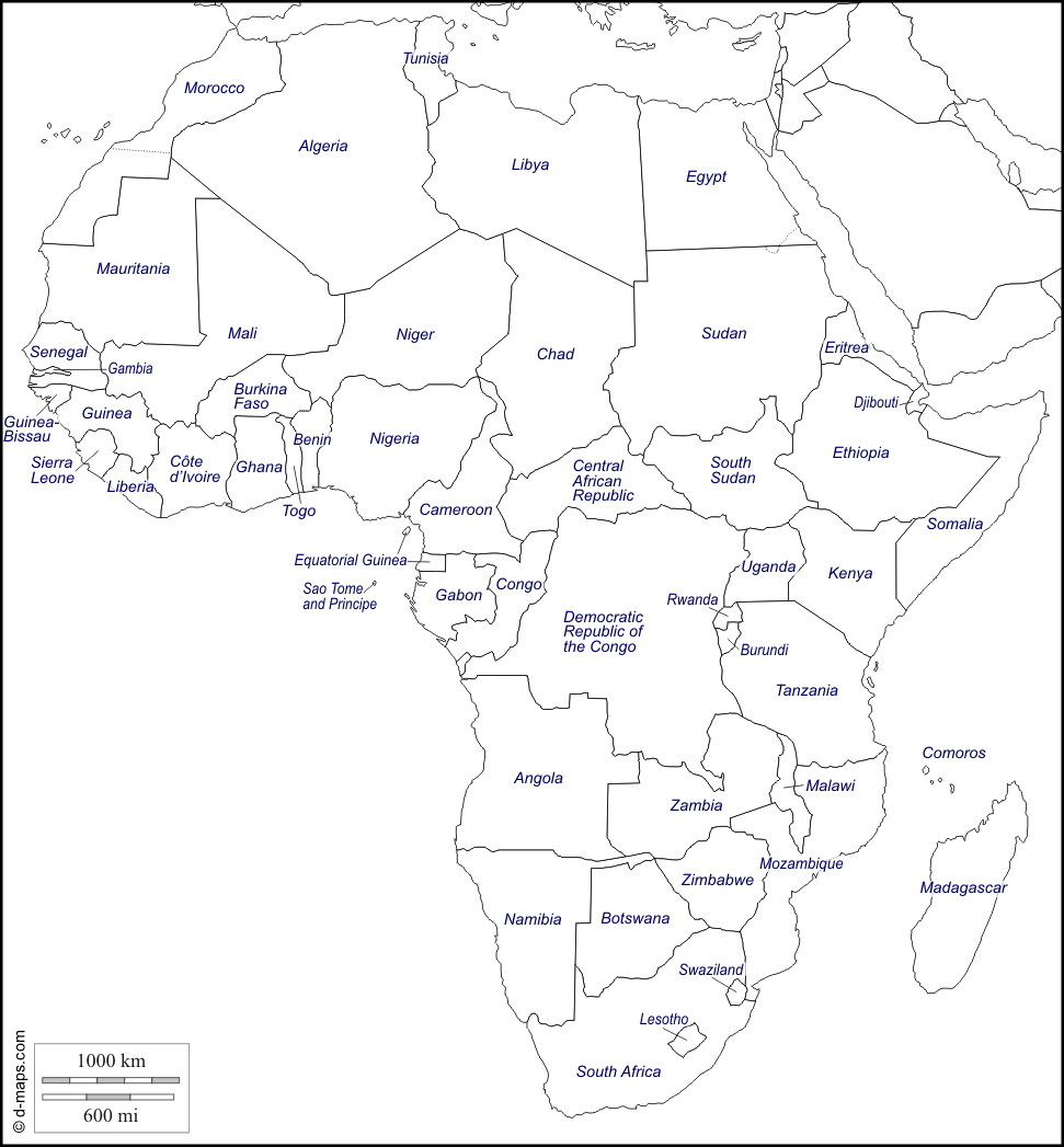 Empty Maps Of Africa : Africa Blank Political Map - Nexus5Manual with ...