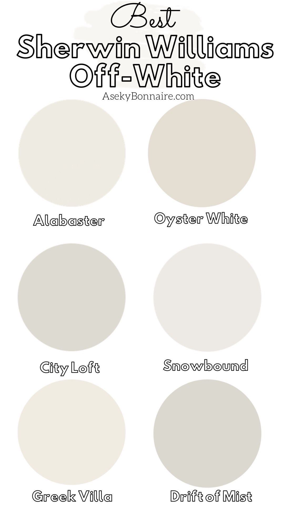 10+ Interior Paint Ideas Sherwin Williams White paint colors, Off