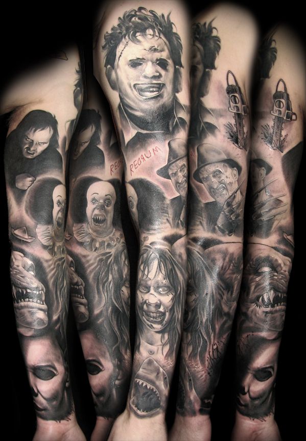 Horror Movie Tattoo Sleeve