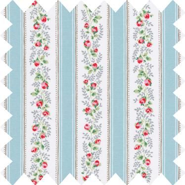 Cath Kidston - Tea Rose Stripe Cotton Duck | Shabby chic fabric, Craft ...