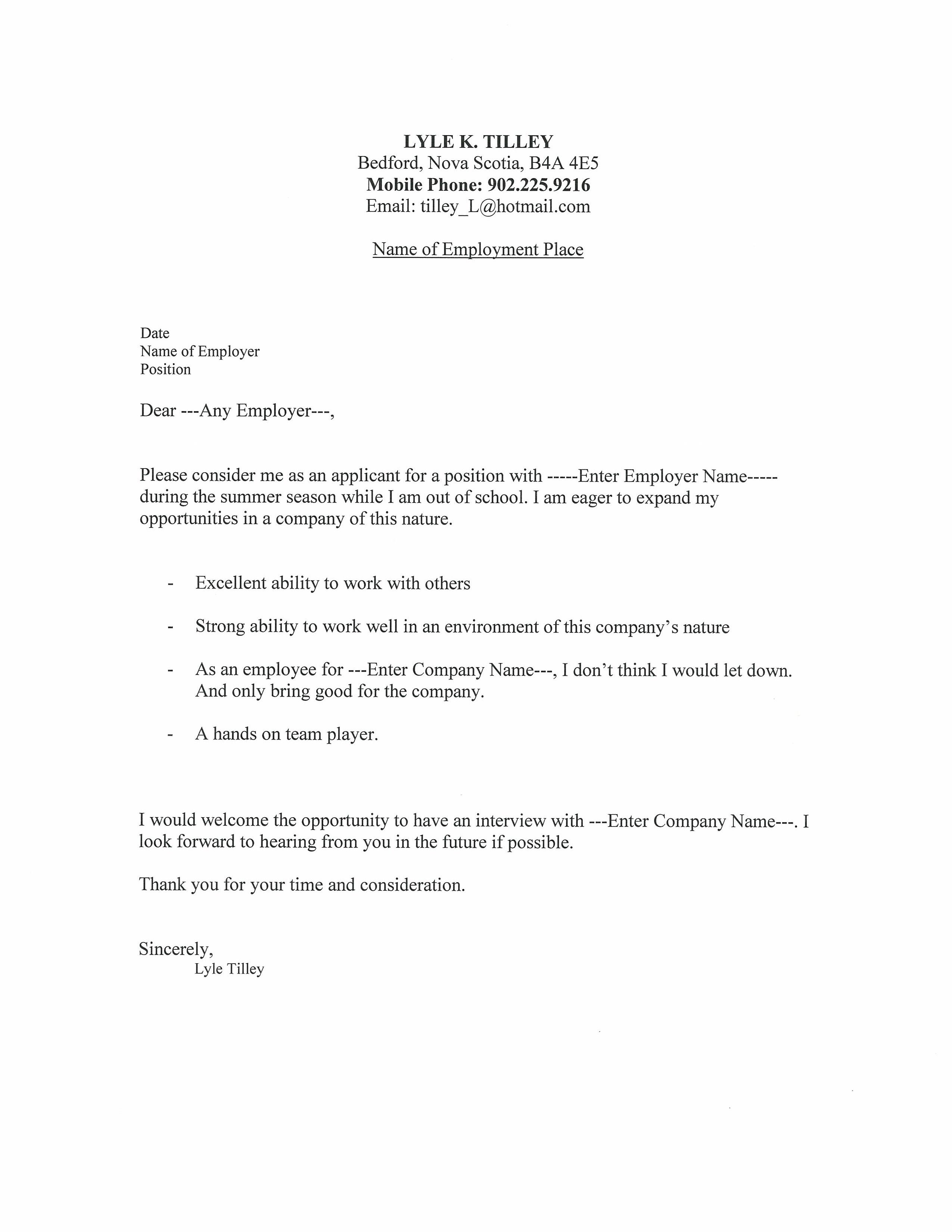 Glory Cover Letter And Resume Format Example Of Cv With No Experience ...