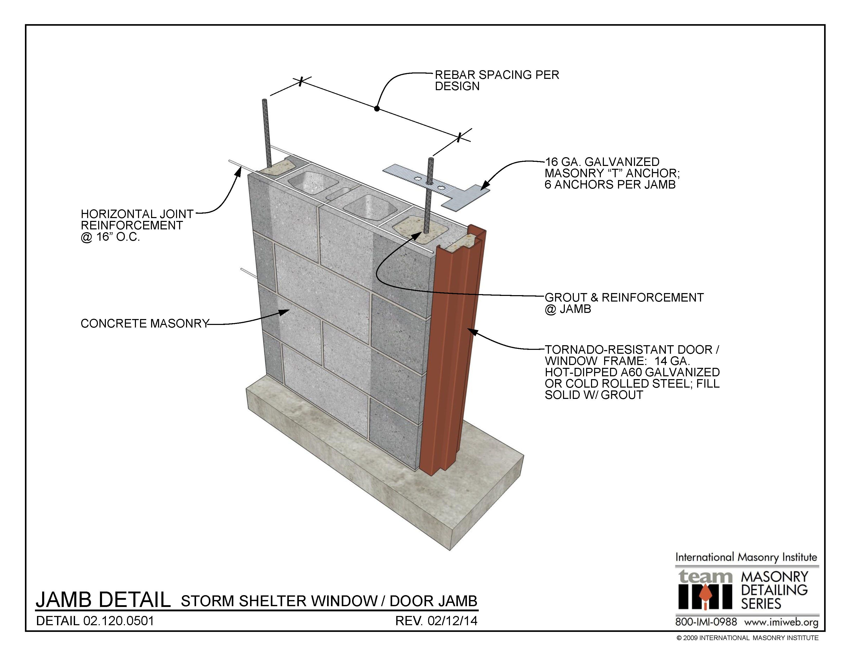 02.120.0501: Jamb Detail - Storm Shelter Window / Door Jamb ...