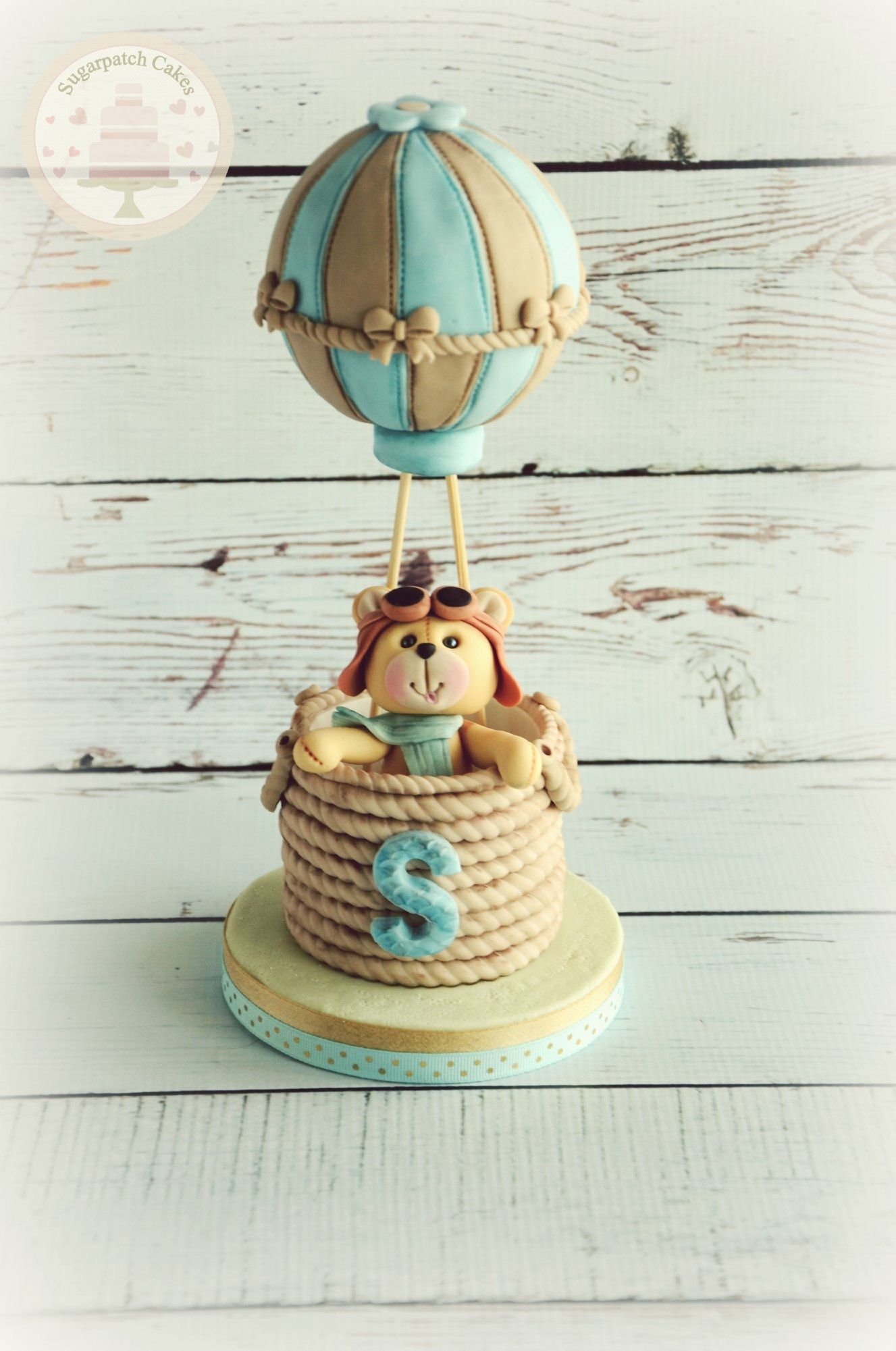 Hot Air Balloon Cake Topper, Teddy Bear Cake Topper, Aviator Birthday ...