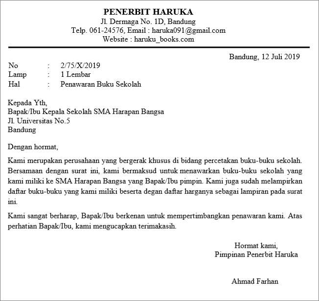 10+ Contoh Surat Penawaran Harga Barang, Jasa & Lain-lain [+Doc]