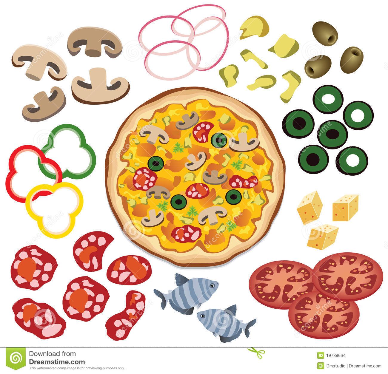 clipart pizza toppings - Google Search | Pizza toppings, Cute ...