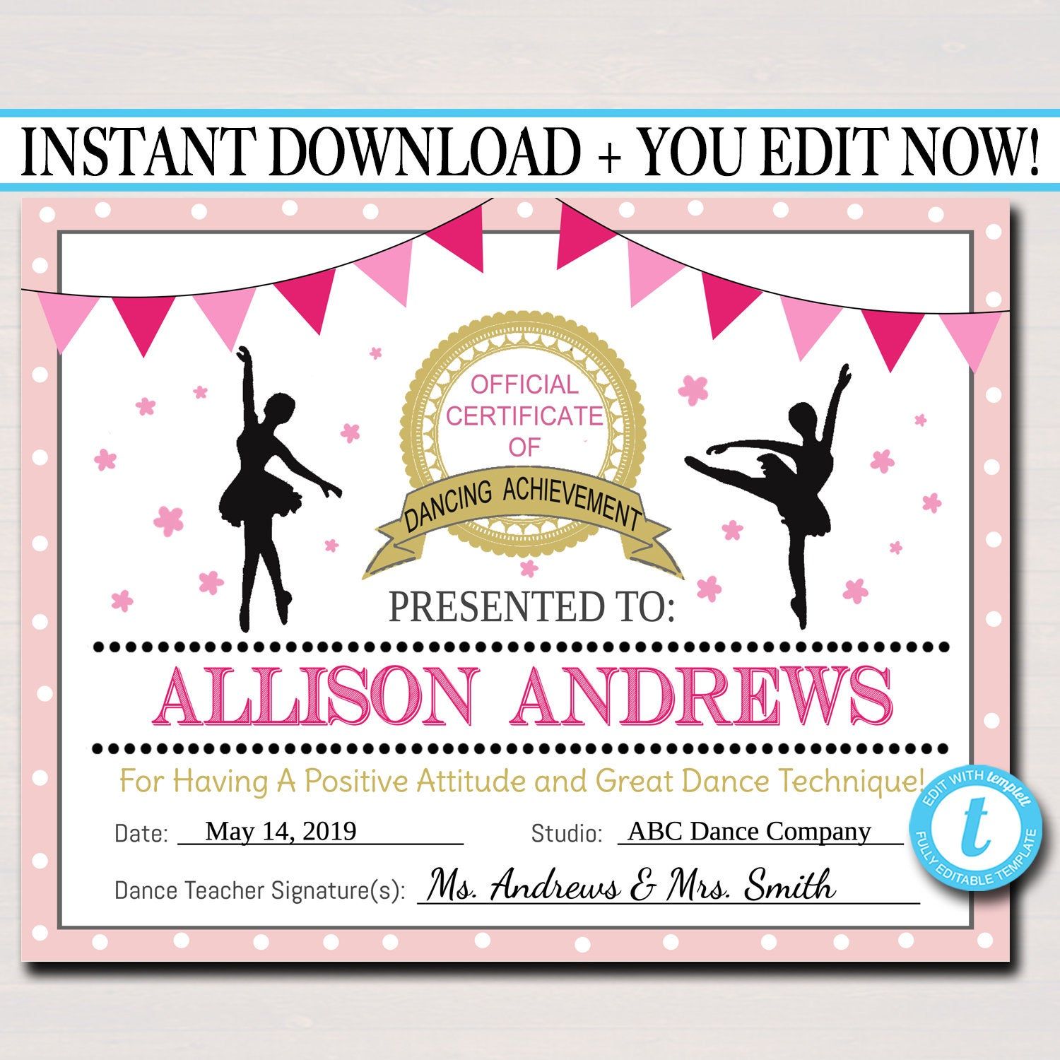 Dance Certificates Templates Free