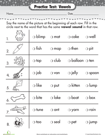 Short Vowel Sound Worksheet For Grade 2