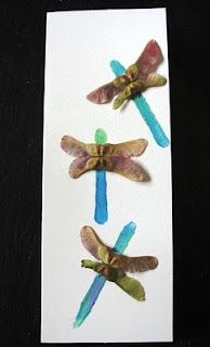 Sycamore Seed Dragonfly Cards | Card making, Preschool art, Crafts