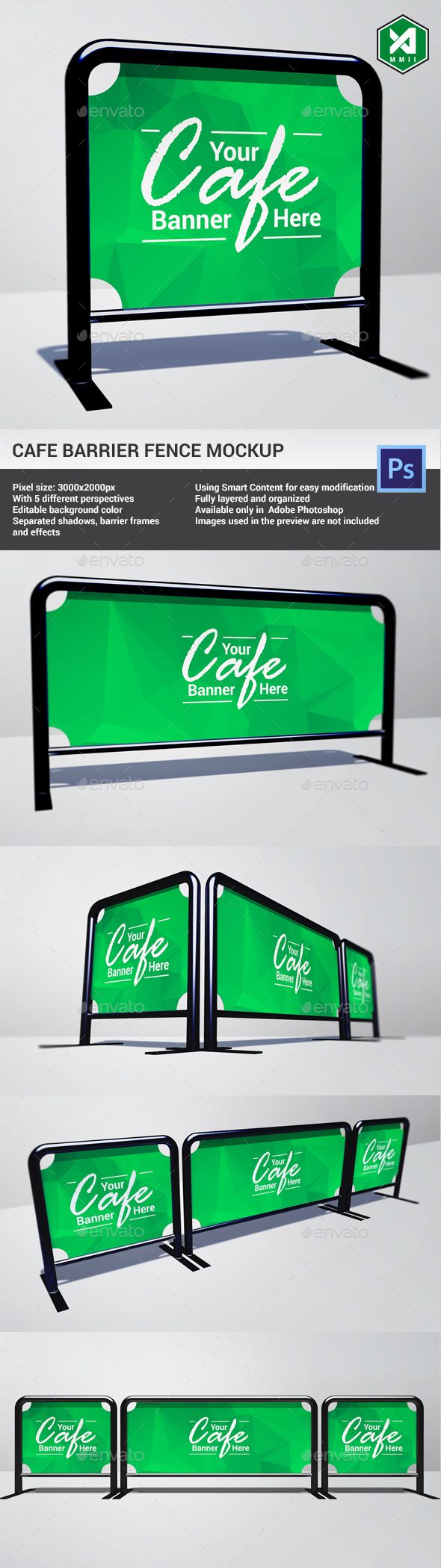 Cafe Barrier Fence Mockup Business Card Mock Up Print Mockup Mockup Photoshop