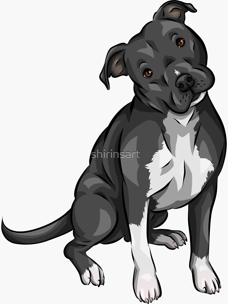 Cute pitbull sticker! Dog Face Drawing, Pitbull Drawing, Pitbull Tattoo ...