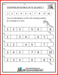 Count by ones sheet 1, kindergarten counting | Kindergarten Math ...