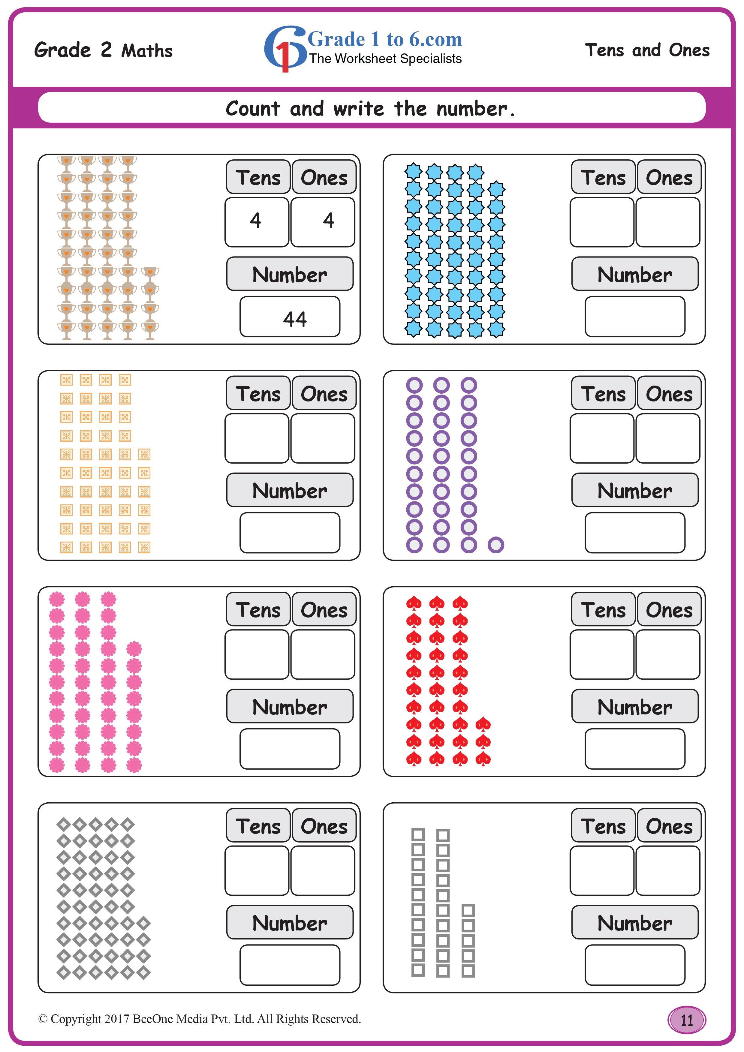 Counting By Tens And Ones Worksheets