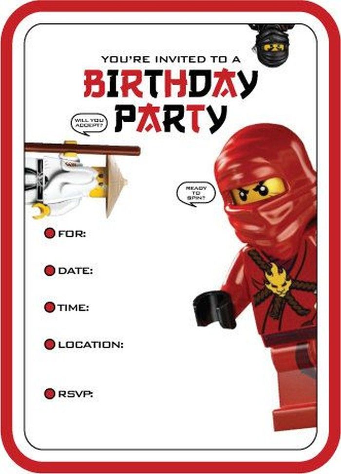 Ninjago Birthday Invitations