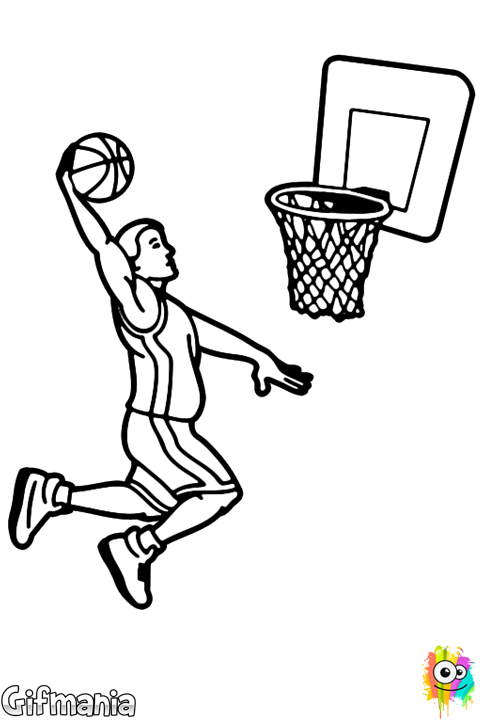 basketball slam dunk coloring page | Basketball drawings, Cnc pattern ...