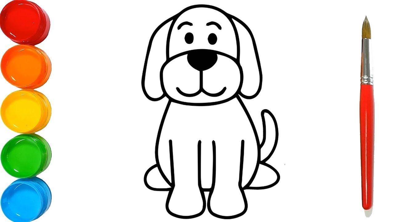 How to Draw a Dog for kids Drawing For Kids Cloluring