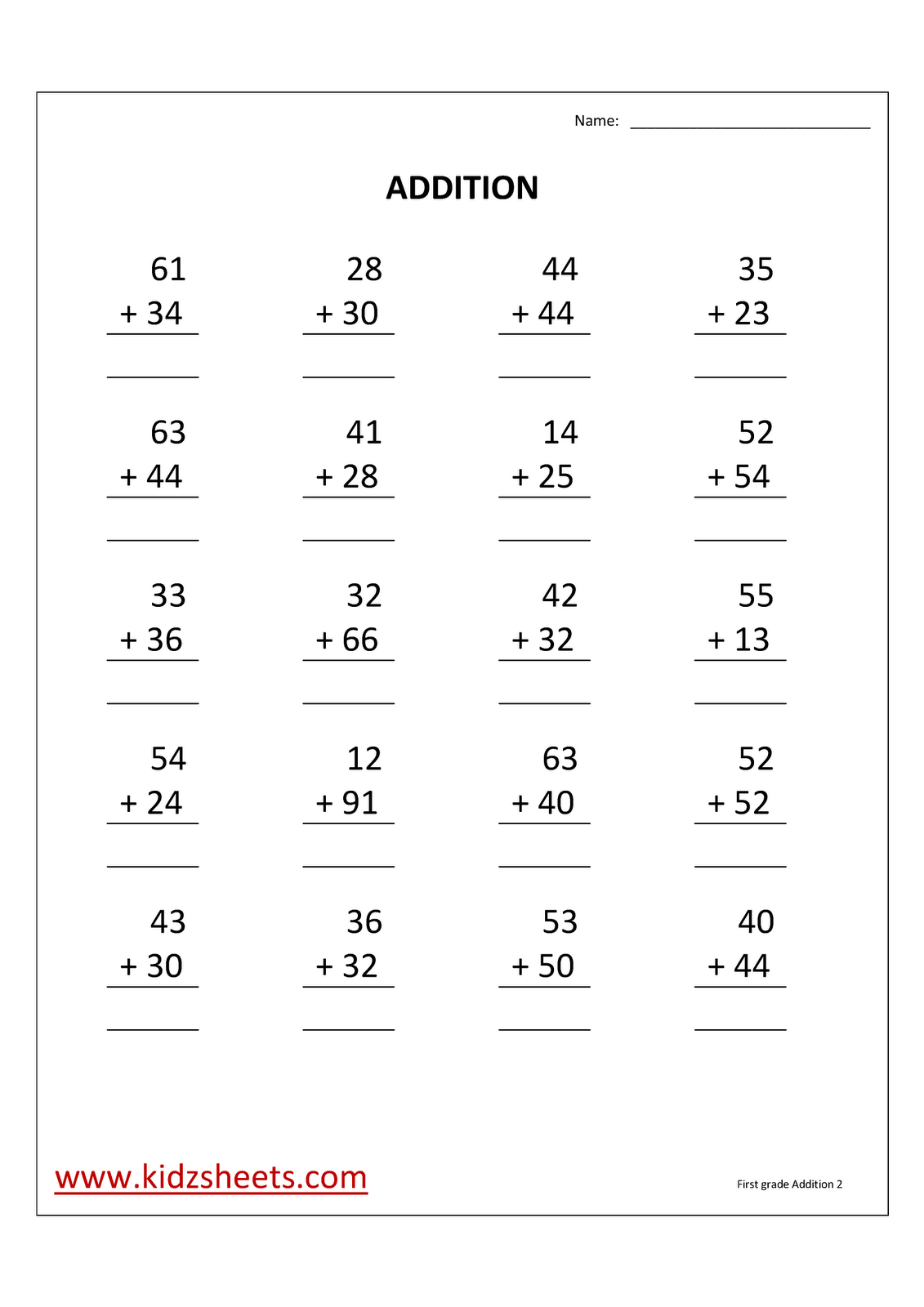 First Grade Math Addition Worksheets #photograde | Math addition ...