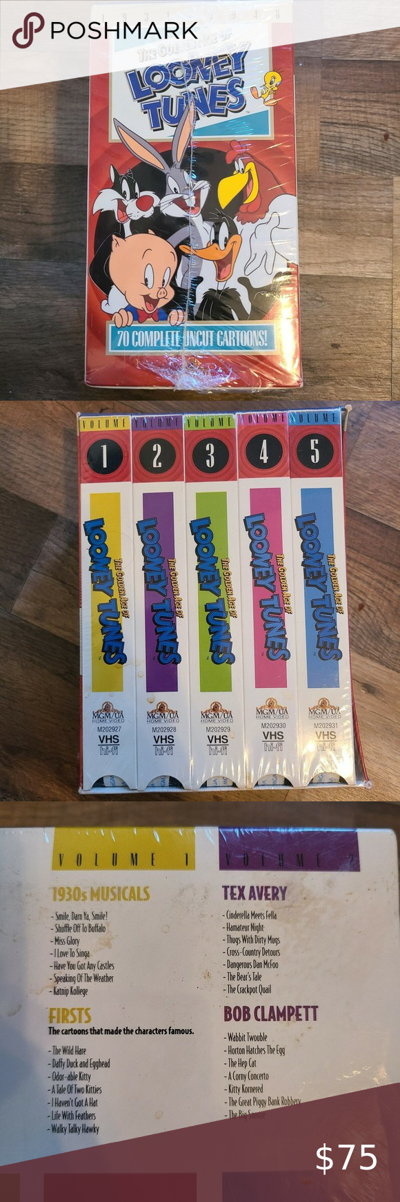 New Sealed The Golden Age Of Looney Tunes 5 Vhs Tape Set Vol 1-5 