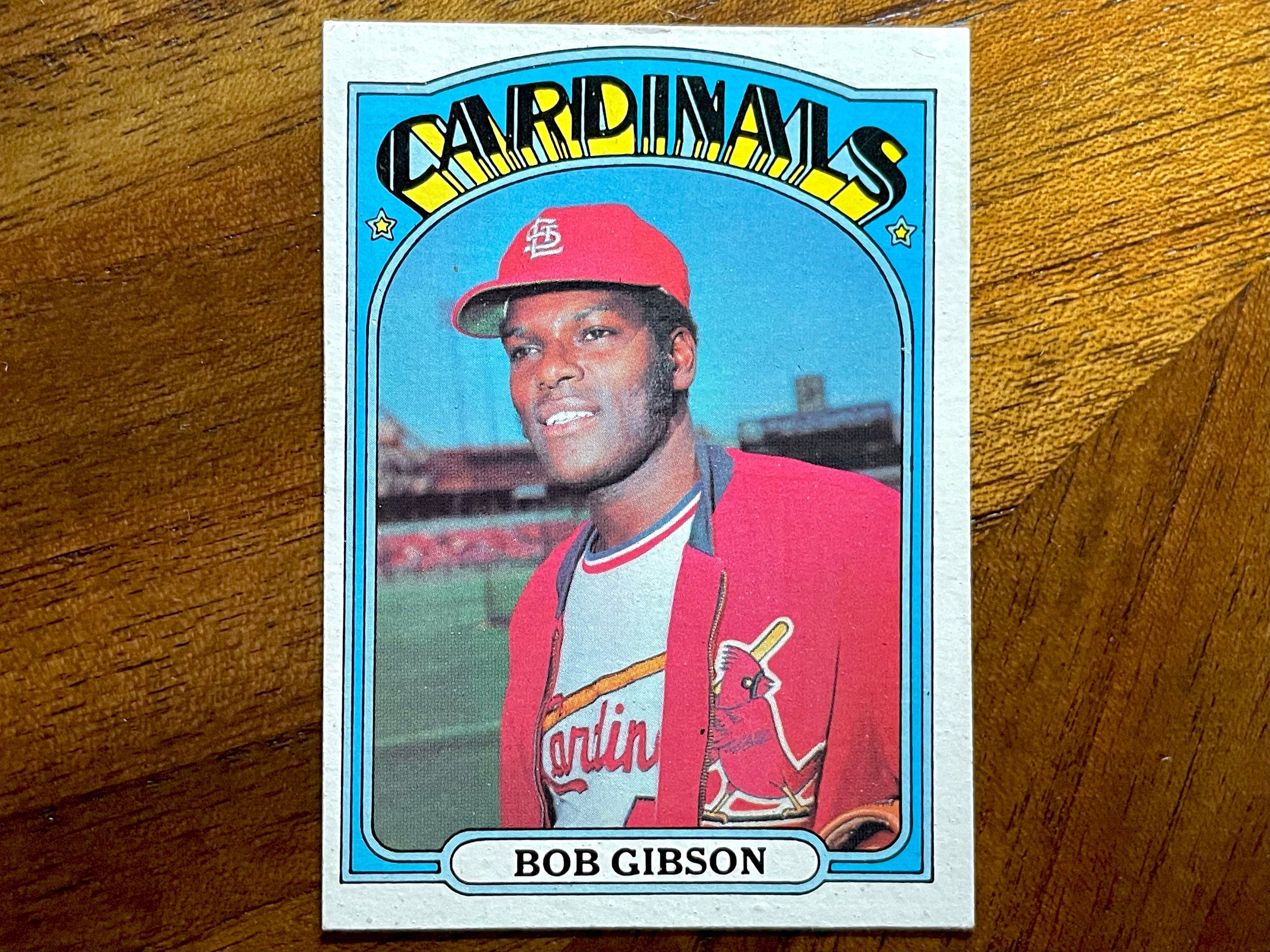 1972 Bob Gibson Topps Baseball Card #130, no creases. Gibson has mild ...