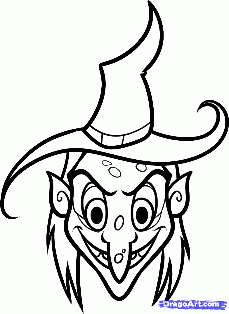 Easy Drawing Witch Face