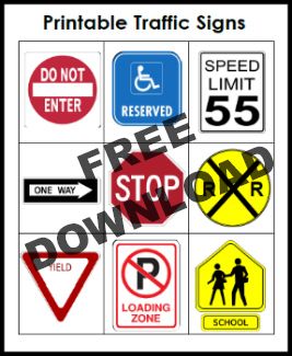 Environmental print printable road signs in the block center – Artofit