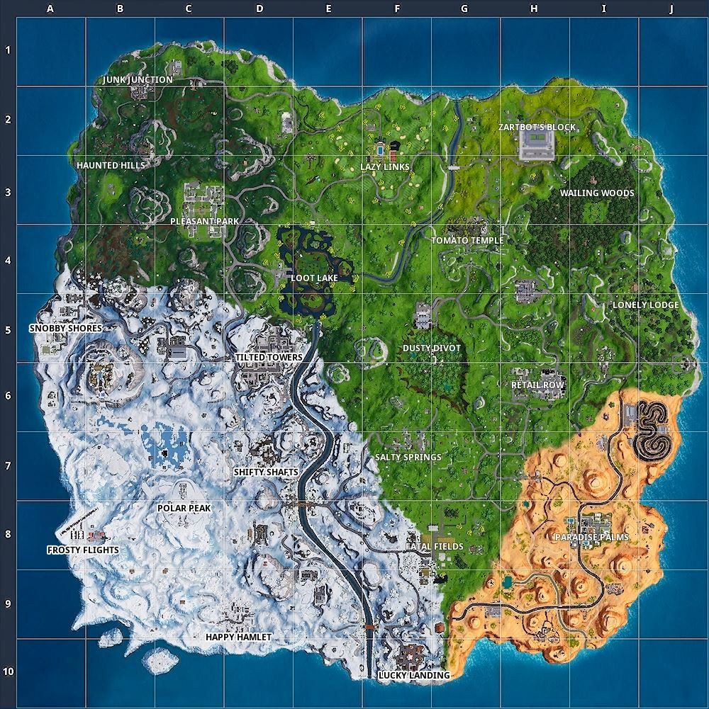 Fortnite Season 8 Map Changes Compared To Season 7 Fortnite Season 8 Seasons Fortnite Map