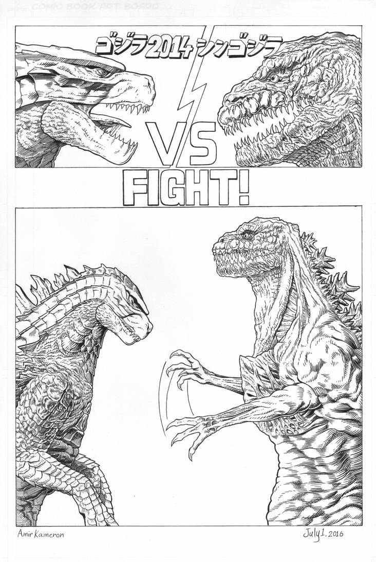 Godzilla 2014 vs Shin Godzilla Mini comic by AmirKameron Godzilla 2014 ...