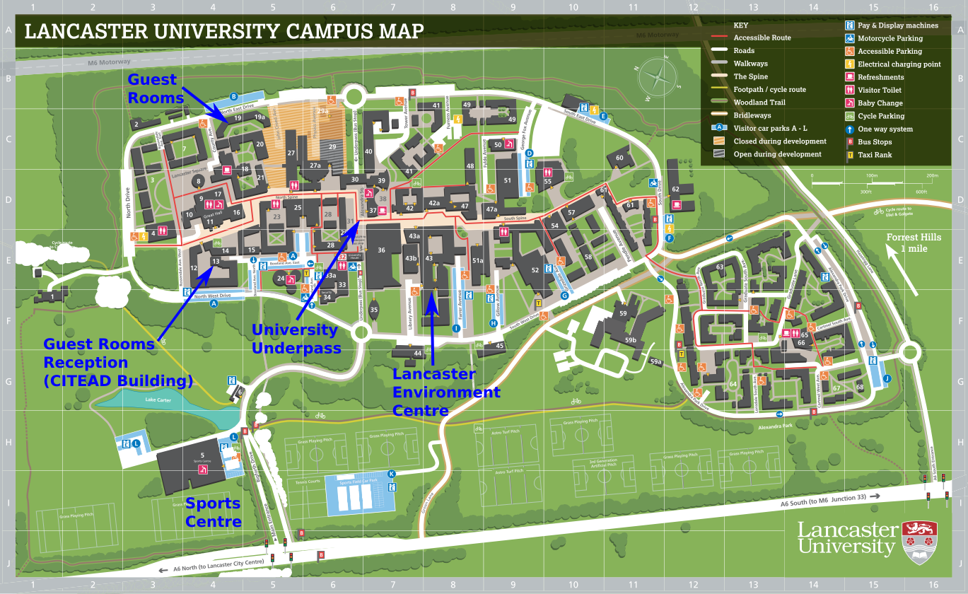 Lancaster University Campus Map | Images and Photos finder