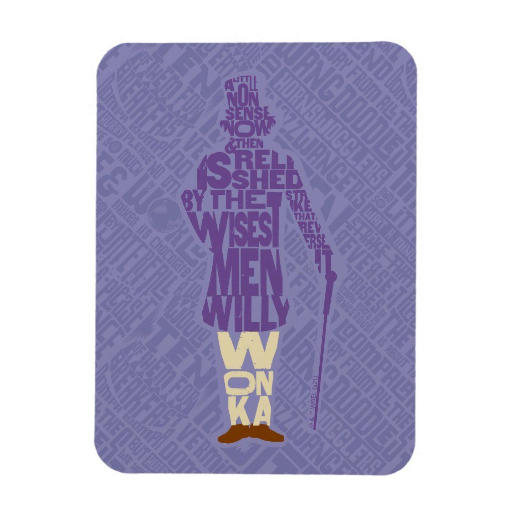 Willy Wonka Quote Silhouette Magnet | Zazzle | Willy wonka quotes ...